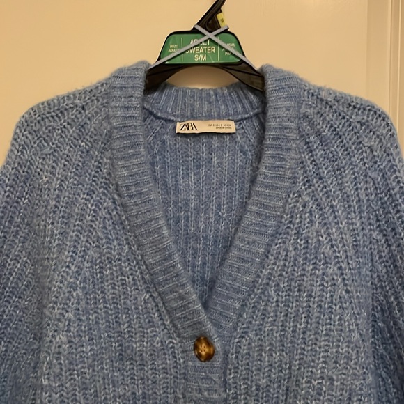 Zara Chunky Blue Cardigan - Picture 3 of 5